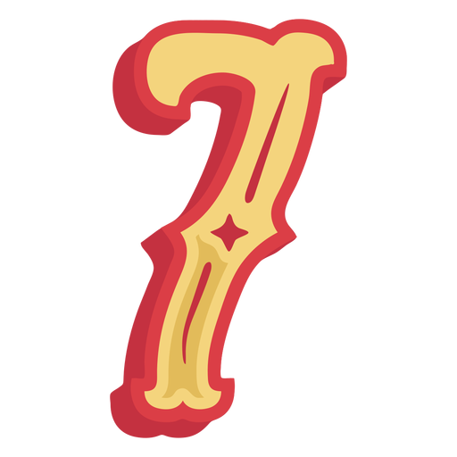 Número siete letras Diseño PNG