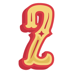 Nummer zwei Schriftzug PNG-Design