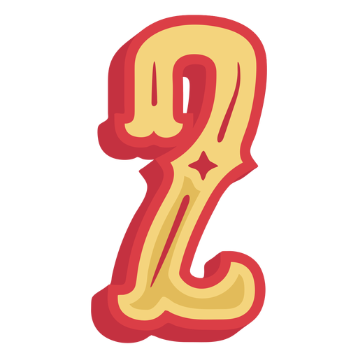 Number two lettering PNG Design