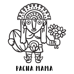 Pacha Mama Inka Mtyhologie Umriss PNG-Design