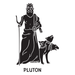 Pluton cerberus dibujado a mano cortado negro Diseño PNG