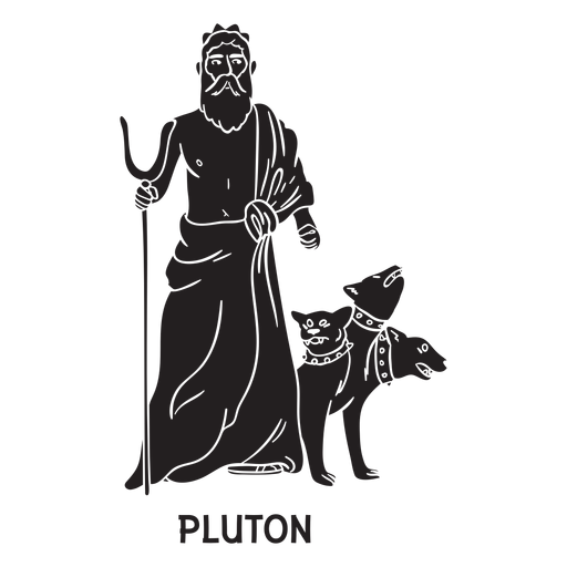 Pluton cerberus desenhado ? m?o e cortado em preto Desenho PNG