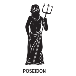 Poseidon tridente dibujado a mano recortado negro Poseidon tridente dibujado a mano recortado negro