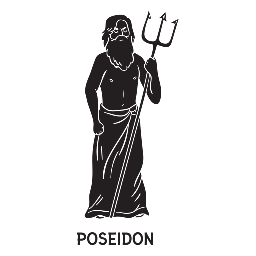 Poseidon trident hand drawn cut out black - Transparent PNG & SVG