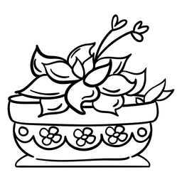 Esquema suculento de planta de maceta Diseño PNG