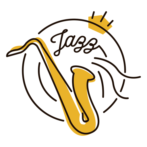 Saxophone jazz symbol PNG Design