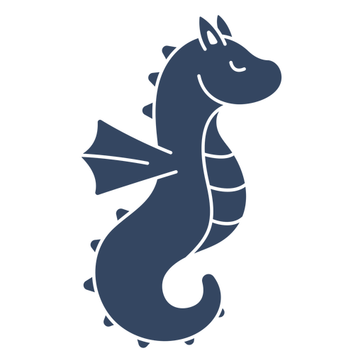 Seahorse hippocampus cut out black PNG Design