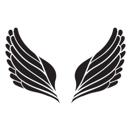 Asas de anjo simples cortadas em preto Desenho PNG