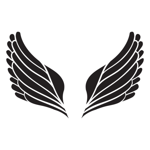 Asas de anjo simples cortadas em preto