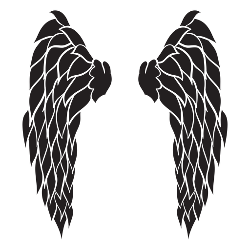 Triangular angel wings cut out black - Transparent PNG & SVG vector file