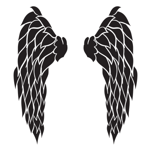 Triangular angel wings cut out black PNG Design