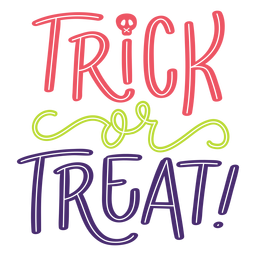 Truco o trato de letras de halloween Diseño PNG
