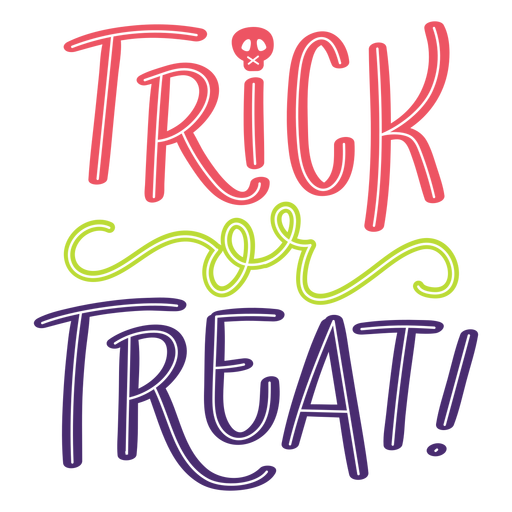Trick or treat halloween lettering