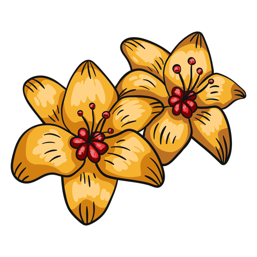 Tropical flower yellow lily PNG Design