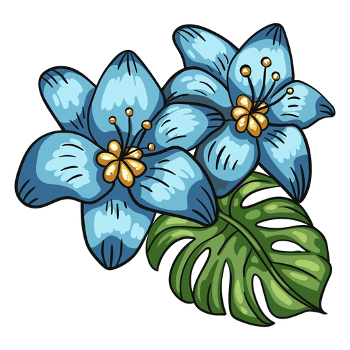 Tropische Blumenblattanordnung PNG-Design