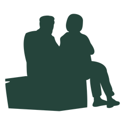 Zwei Erwachsene die Bankschattenbild sitzen PNG-Design