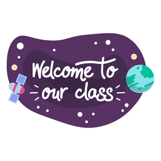 Icono de etiqueta de espacio de clase de bienvenida Diseño PNG