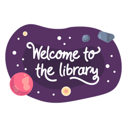 Ícone de adesivo do espaço de boas-vindas da biblioteca