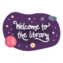 Welcome library space sticker icon PNG Design