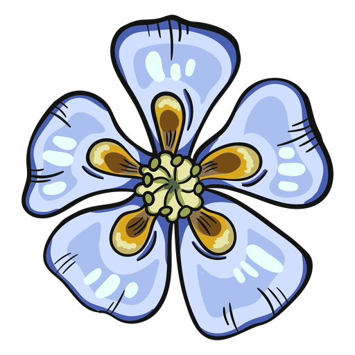 Aguileña azul flor silvestre Diseño PNG