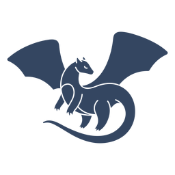 Flügel ausgebreiteter Drache schwarz ausgeschnitten PNG-Design
