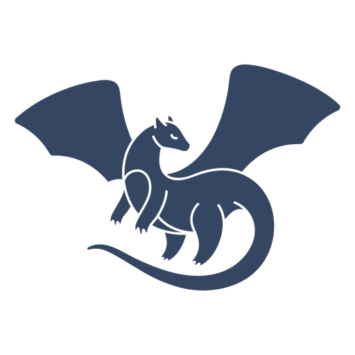 Wing spread dragon cut out black PNG Design