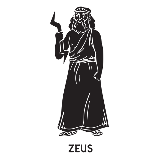 Zeus hand drawn cut out black Transparent PNG & SVG vector file