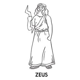 Zeus Hand gezeichnete Kontur PNG-Design
