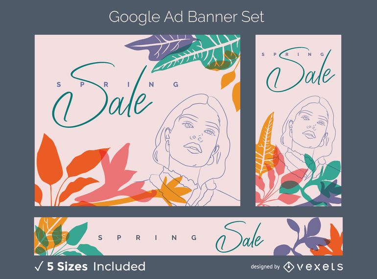 Spring sale ad banner set Spring sale ad banner set