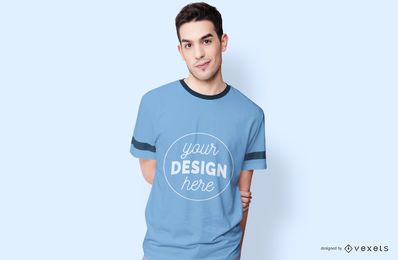 Man wearing t-shirt mockup