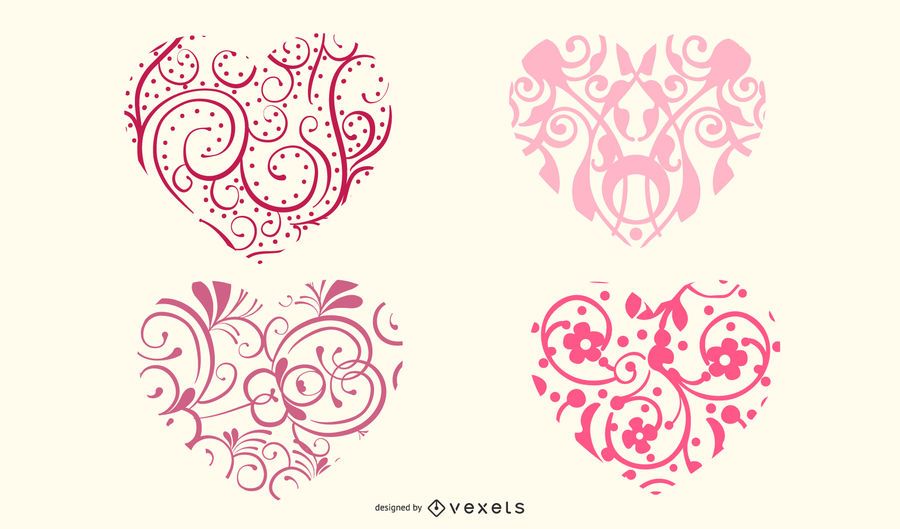 Ornamental heart shapes Ornamental heart shapes