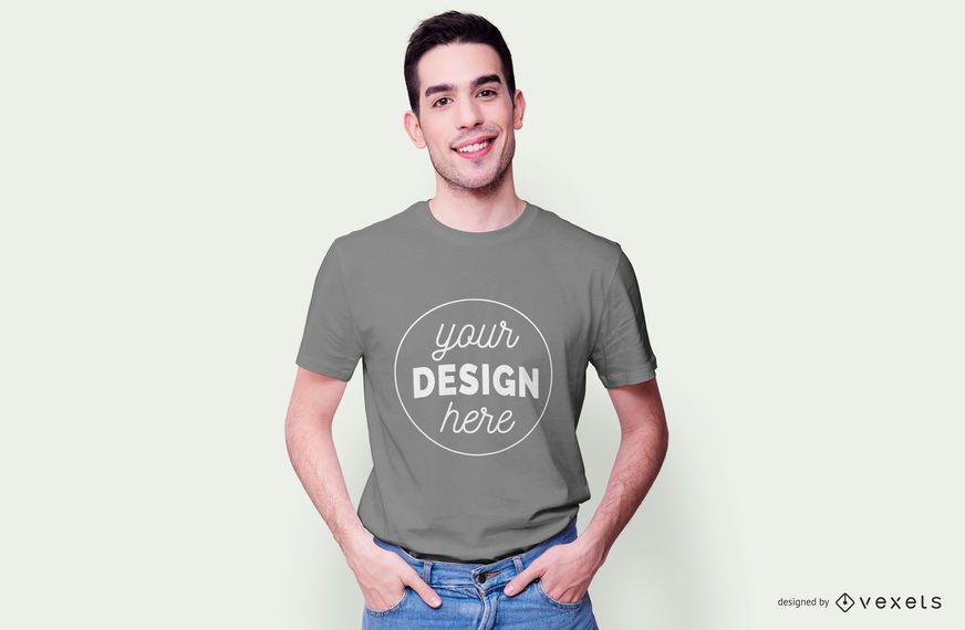 Maquete do modelo de camiseta Maquete do modelo de camiseta