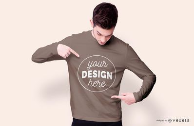 Sweatshirt Boy Mockup Design PSD Editable Template