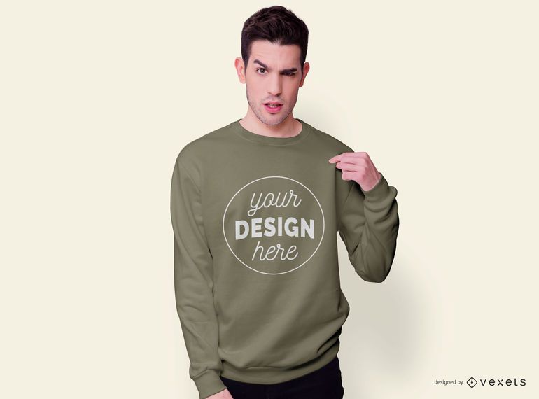 Download Sweatshirt Man Mockup - PSD Mockup Download