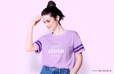 T-Shirt mit Streifen Frau Modell