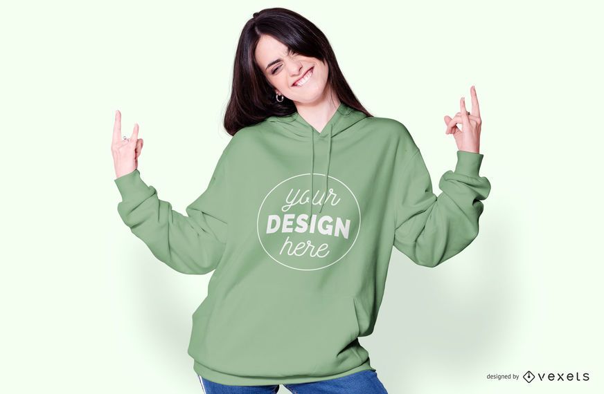 Modell eines Hoodie-Mädchenmodells Modell eines Hoodie-Mädchenmodells