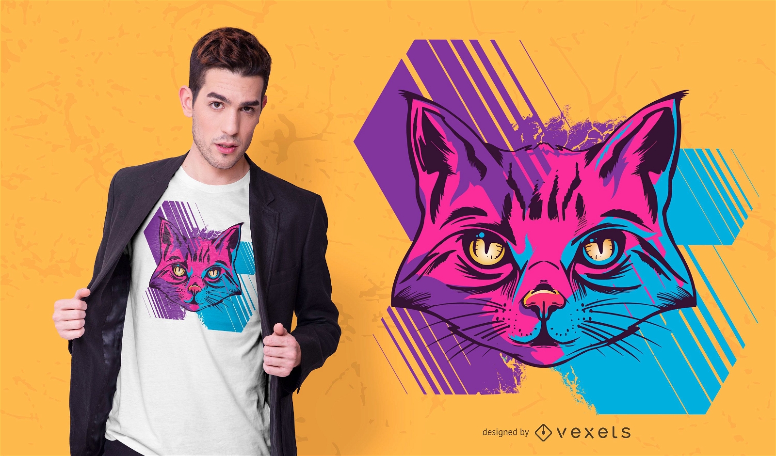 Trippy cat t-shirt design
