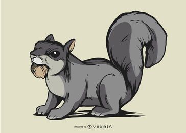 Grey squirrel illustration Grey squirrel illustration