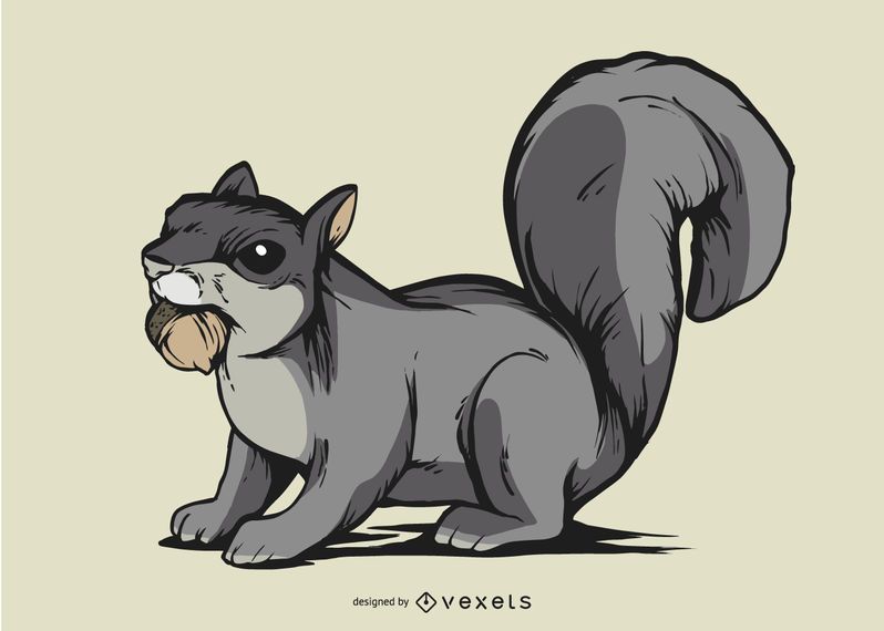 Ilustración de ardilla gris Ilustración de ardilla gris
