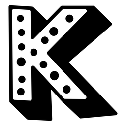 Trazo de letra k punteado 3d Diseño PNG