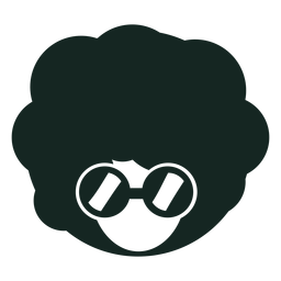 Silhueta de óculos afro dos anos 70 Desenho PNG