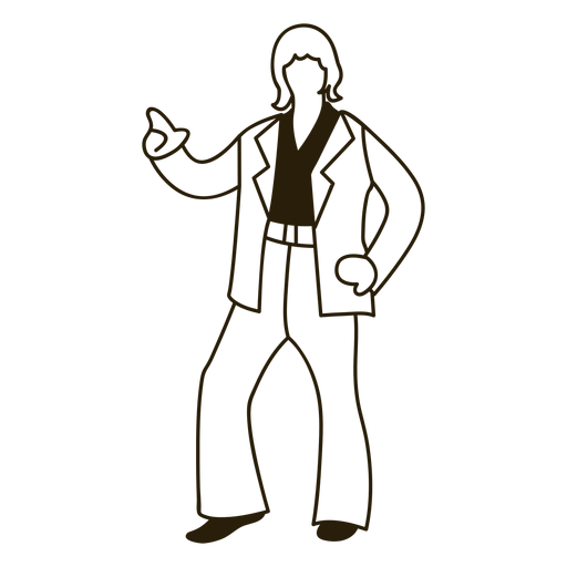 70s disco move stroke character PNG Design