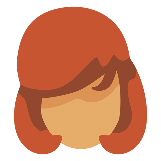 70s female hairstyle flat PNG Design