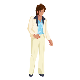 70er Jahre Mann Outfit Charakter PNG-Design