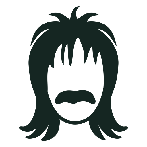 Trazo de peinado de bigote de los 70 Diseño PNG