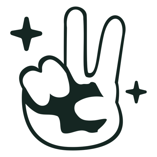 70s peace sign stroke PNG Design