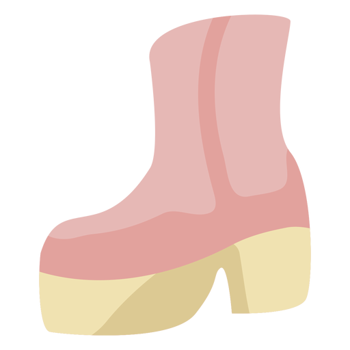 70s platform boots flat PNG Design