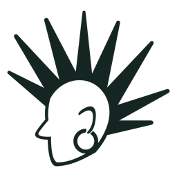 Pincelada de penteado punk dos anos 70 Desenho PNG