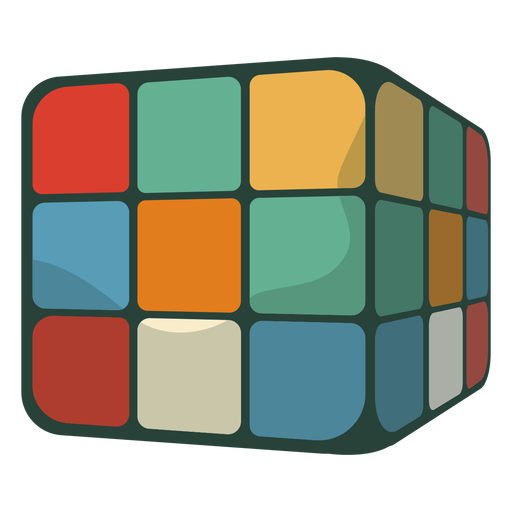 70er Rubik&#39;s Würfel flach PNG-Design