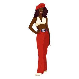 70er Jahre Womanan Red Outfit Charakter PNG-Design